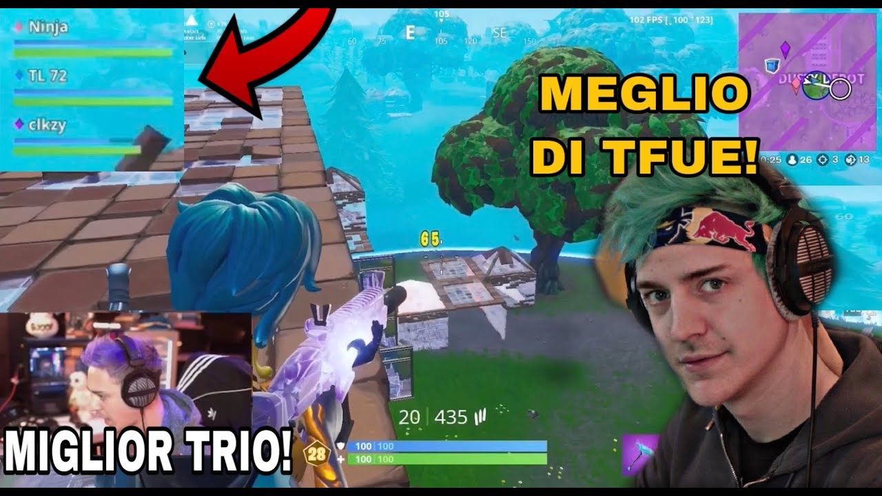 NINJA RIMPIAZZA TFUE NELLA TRIO CON CLOAKZY E 72HRS! BUGHA PRENDE IN GIRO MONGRAAL IMITANDOLO! 😂