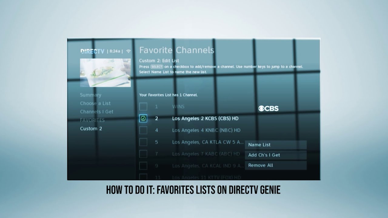Create a favorites list on DIRECTV and see only the channels you want!