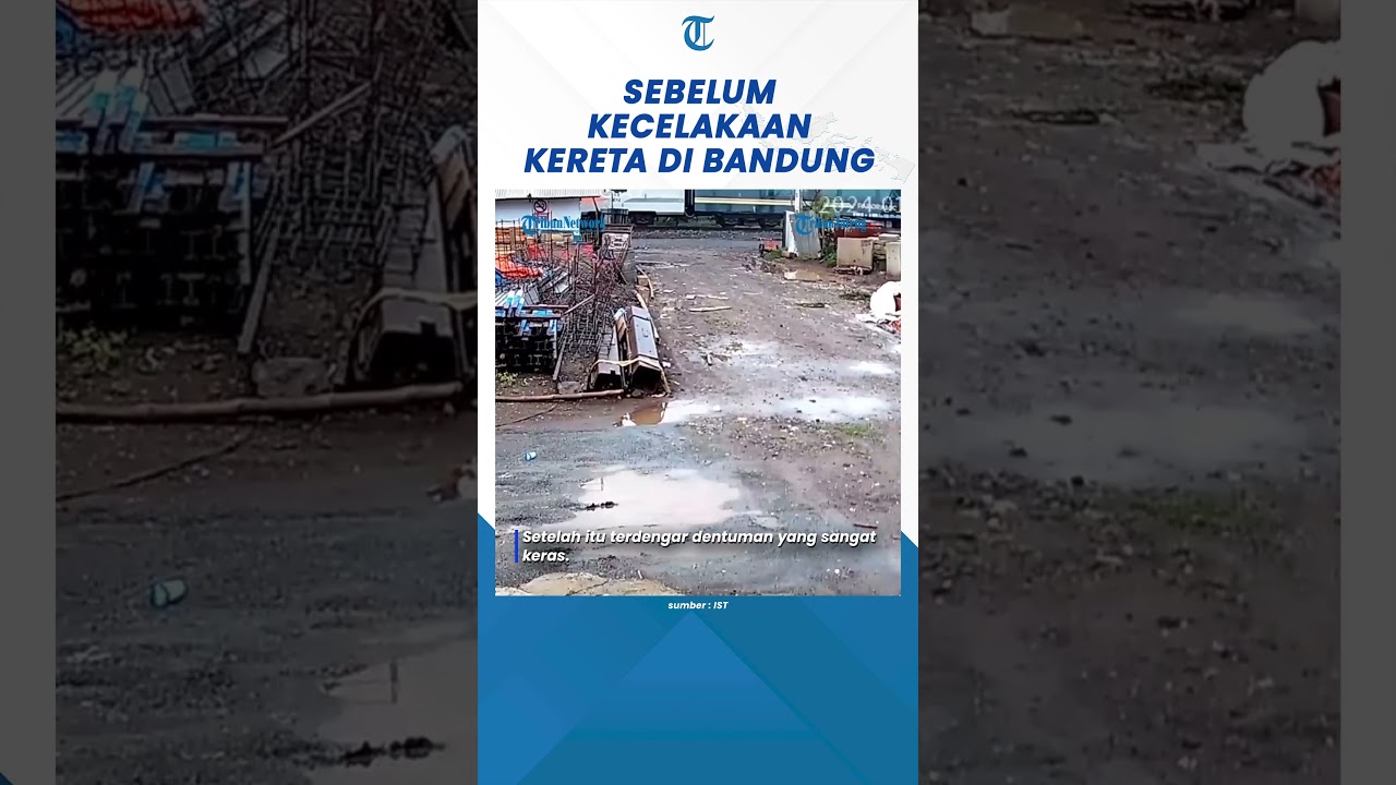Detik-detik Sebelum Kecelakaan Kereta KA Turangga Vs KA Baraya di Bandung Terekam CCTV #shorts