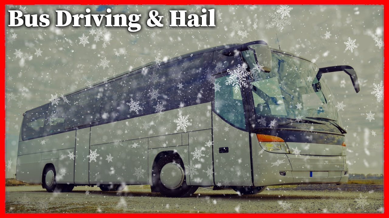 Relaxing 🚌  Bus Driving Sound and Hail to Help You Relax or Sleep, 3 Hours Strong Hail Bus Ride