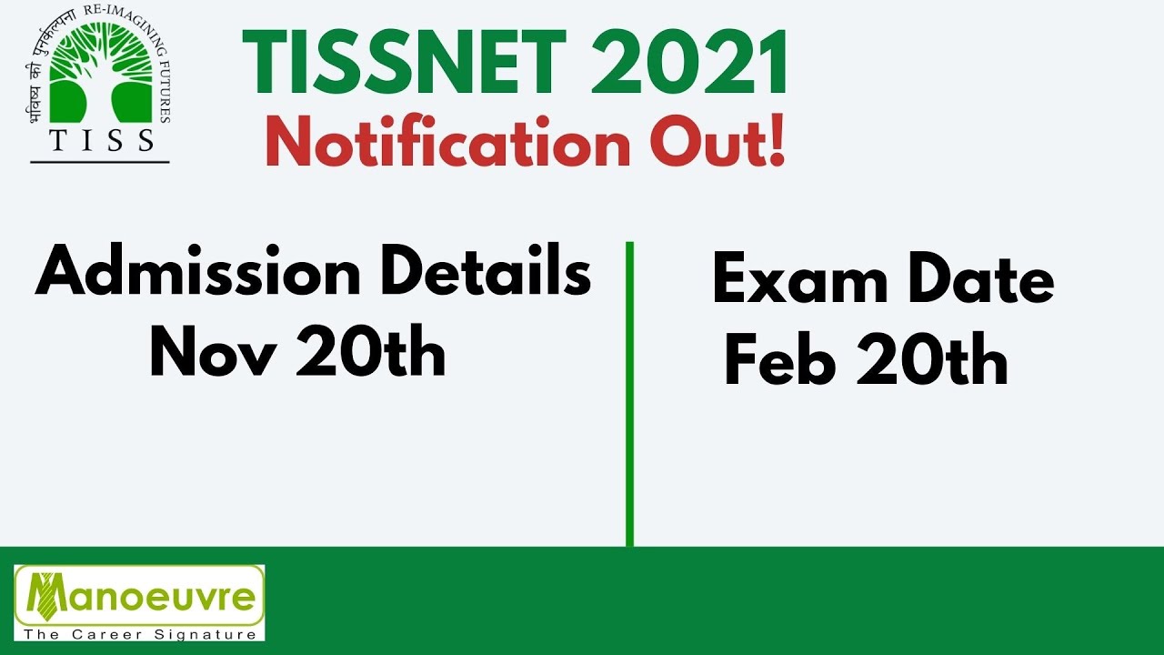 Tissnet 2021 - Notification out! | Admission Details on Nov 20th & Exam Date - Feb 20th
