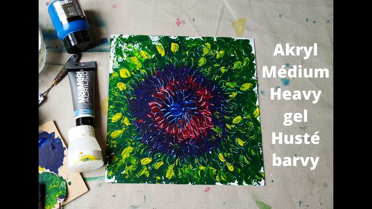 Malba akrylem + médium // How to use acrylic medium (heavy gel)