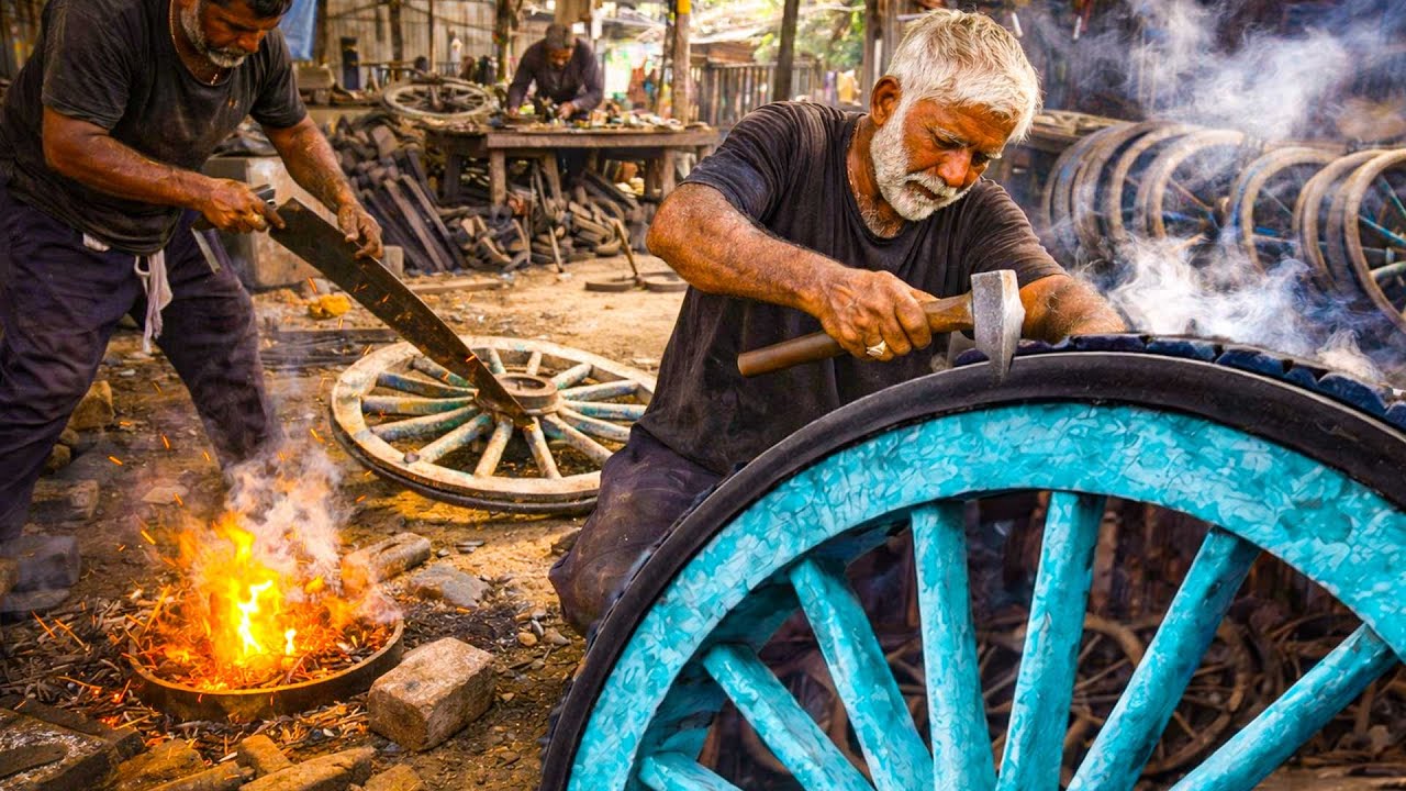 How to Craft Wooden Horse Cart Wheel from Scratch