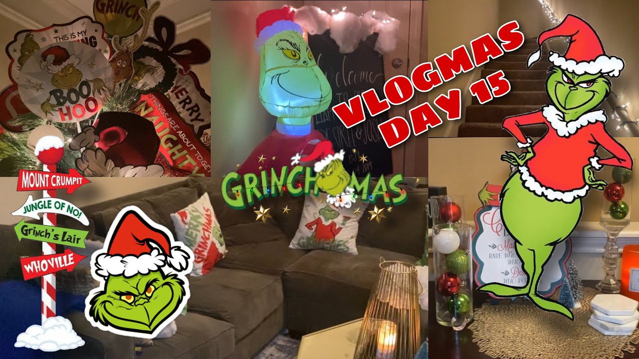 GRINCH THEME CHRISTMAS HOUSE TOUR 🎄| VLOGMAS DAY 15