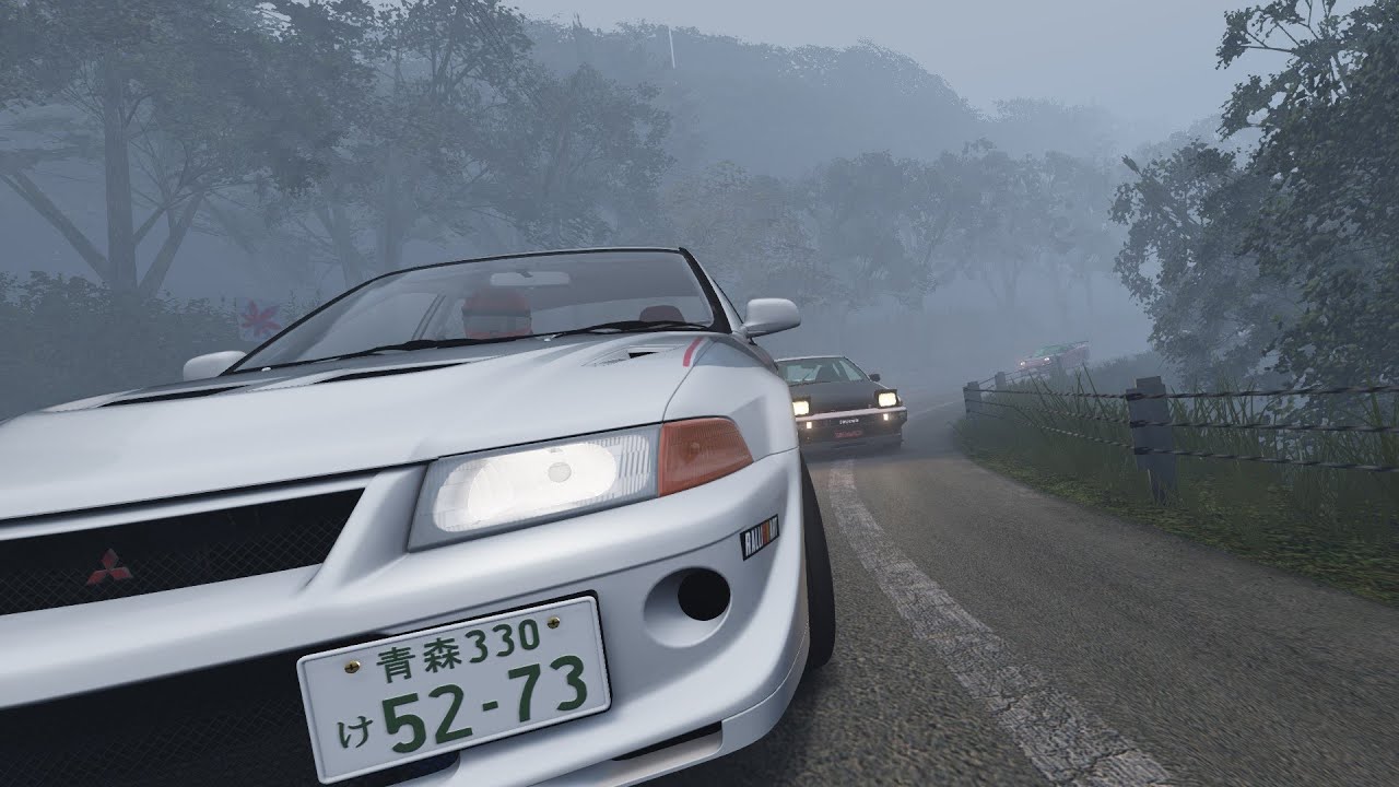 Intense 3 car touge battle in the fog..!! - Assetto Corsa - 86 - Nsx - EVO -