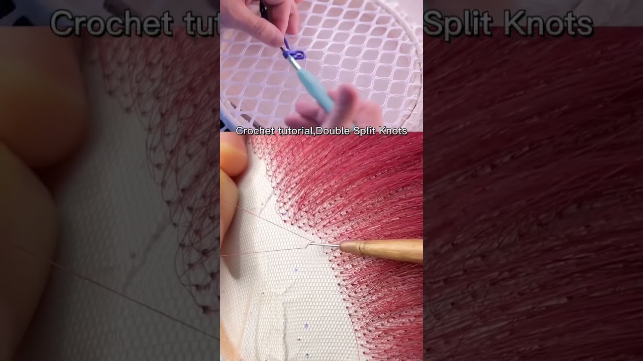 How to do double split knot #braidedwig #closuremaking #closureventilation
