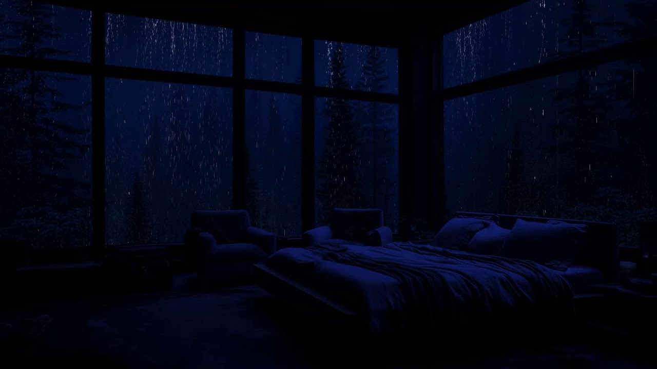 Chuva caindo pela janela, um gentil adeus ao estresse e &agrave; ins&ocirc;nia 🌧️💤