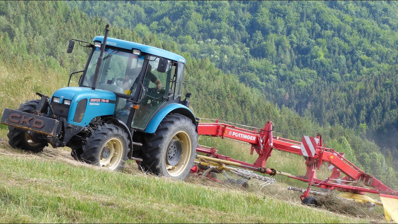 Урожай сена 2021 Zetor 6341 7341, Case IH Maxxum 125 Jx1100U, Zetor Crystal 16245 | на холмах