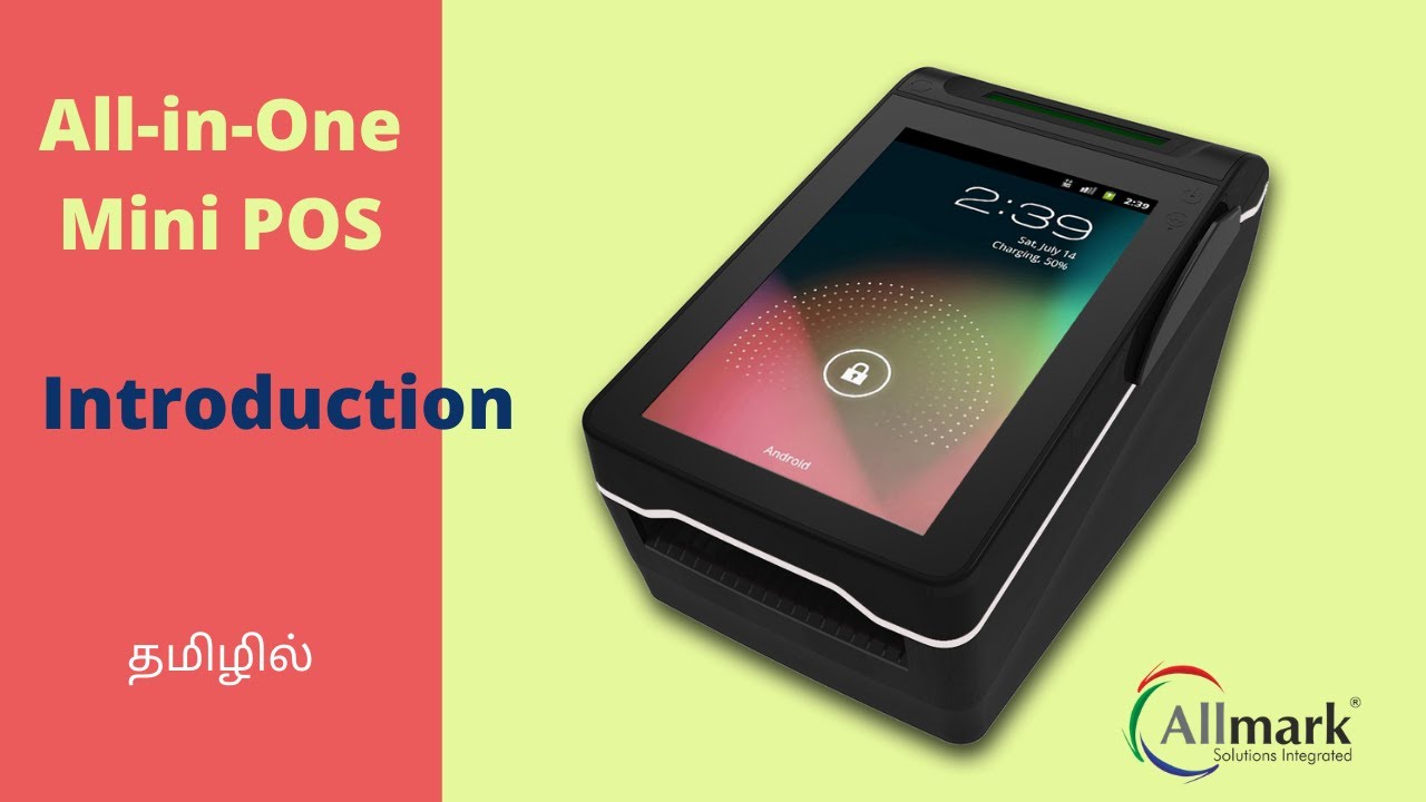 Allmark | All-in-One-Mini POS | Android Billing Machine | 3 Inch Printer | Battery Powered | Tamil