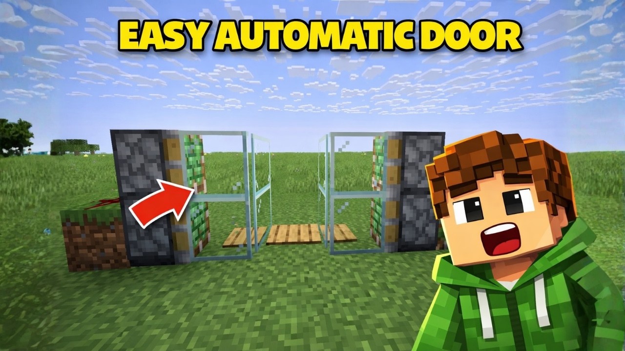Эта автоматическая дверь очень проста в использовании (Minecraft)