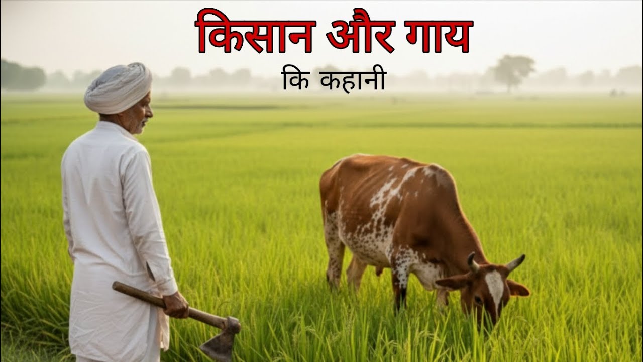 किसान और गाय की कहानी । kishan aor gay ki kahani । hindi kahani  , story, ai video, ai story 