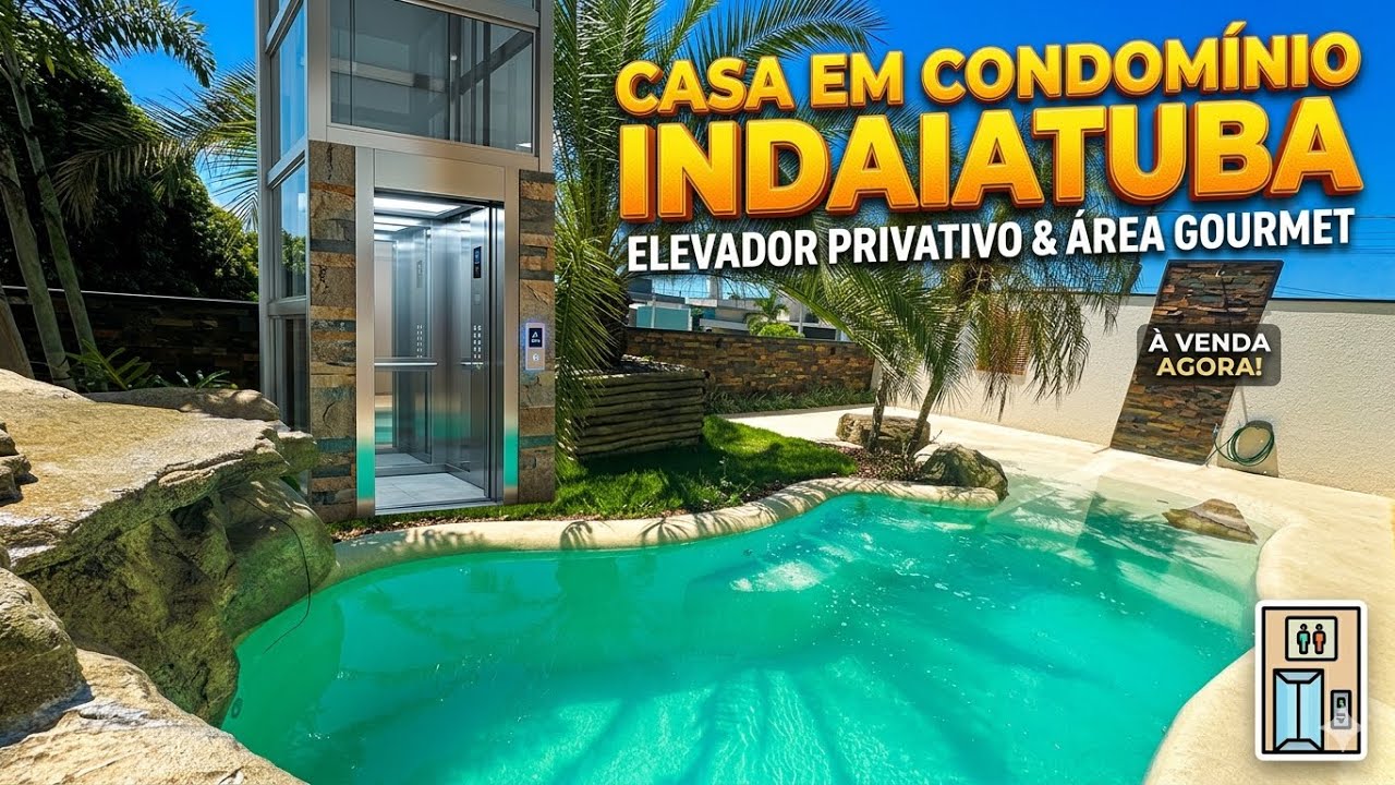 SOBRADO DE LUXO COM ELEVADOR E PISCINA OÁSIS | Condomínio Di Roma - Indaiatuba/SP