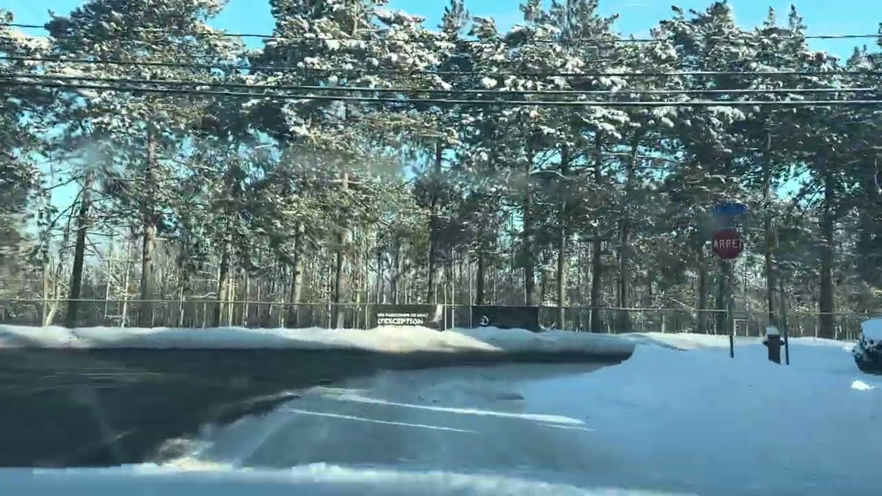 Driving on a snow-covered road 