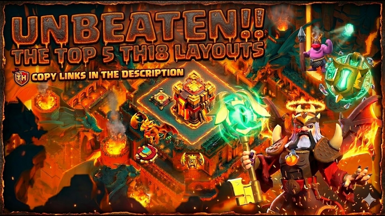 TOP 5 BEST TH18 Base Designs! (War, CWL & Trophy Push) + Links | Clash of Clans