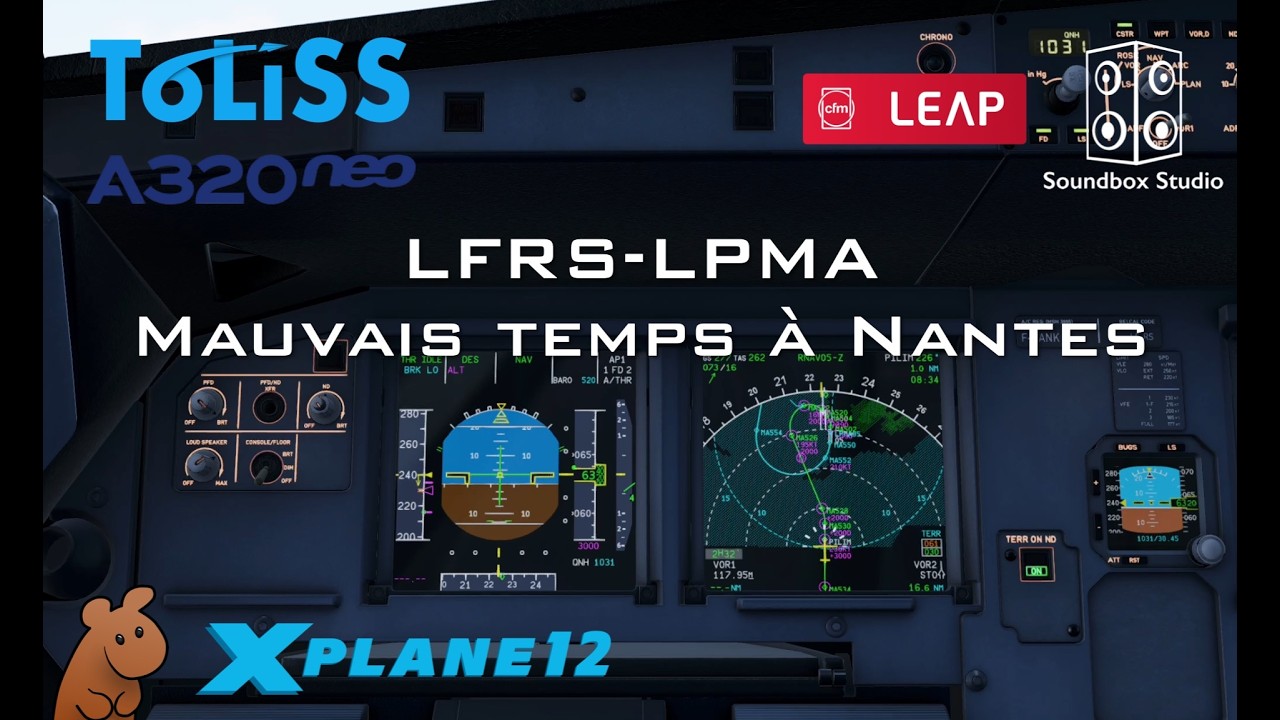 A320neo LFRS LPMA Mauvais temps à Nantes