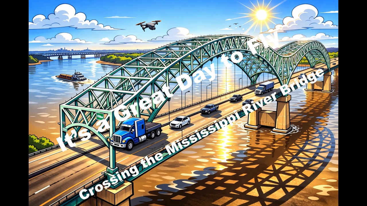 Crossing the Mississippi  River Bridge