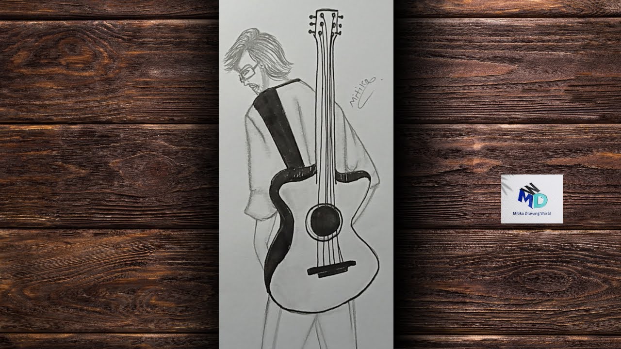 How To Draw A Smart Boy Walking With Guitar||Easy Drawing Step By Step For Beginners
