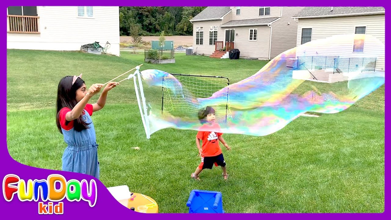 DIY Giant Bubbles Making with Urvi and Apu - @FunDayKid