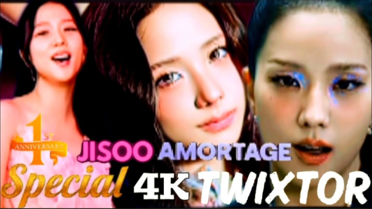 1year special amortage 4k twixtor of earthquake+your love+hugs and kisses #blackpink #jisoo #twixtor
