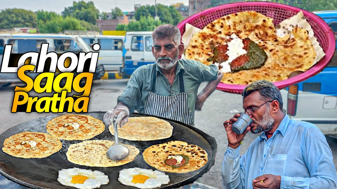 SAAG ALOO PARATHA | BEST DESI FOOD | PUNJAB NATIONAL STREET FOOD