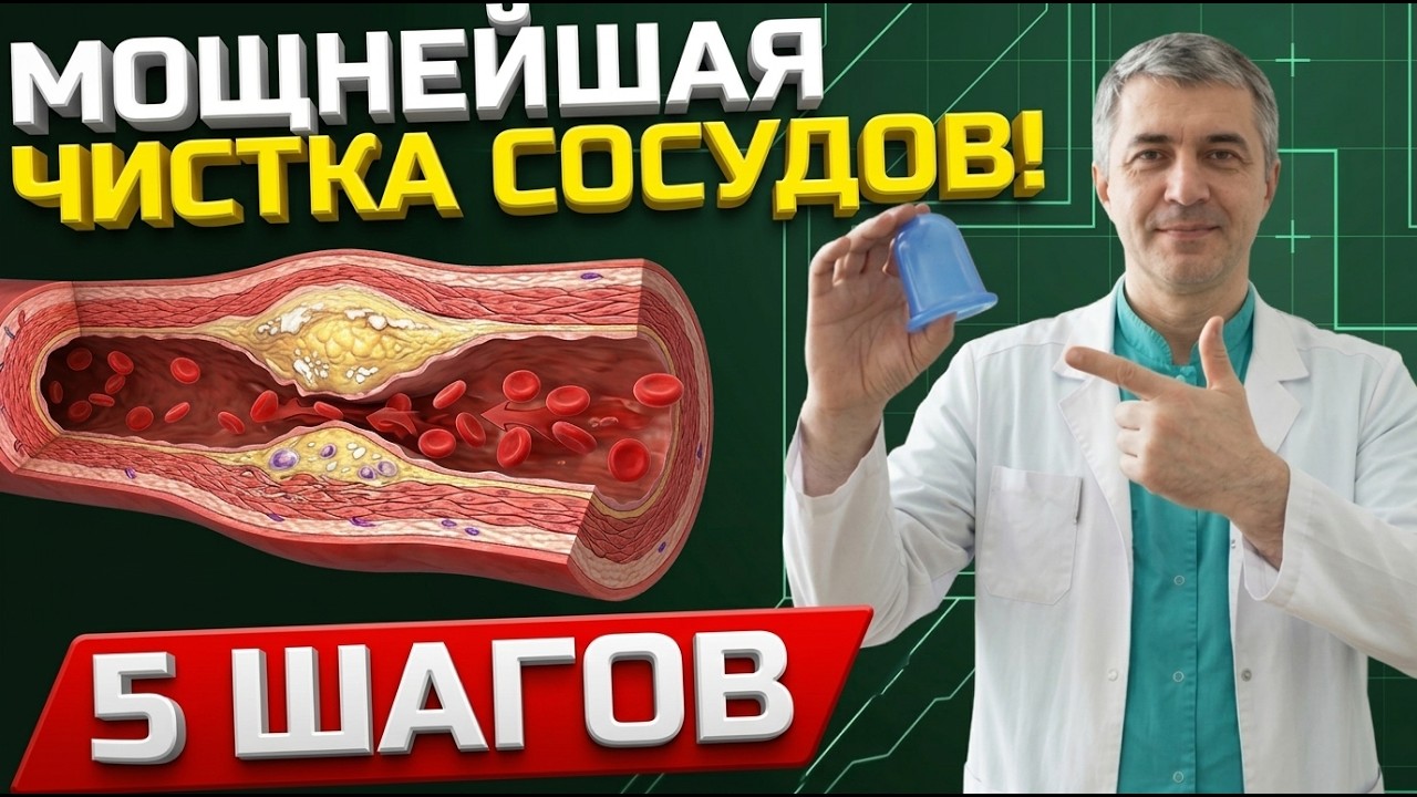 Чистит сосуды как ЩЕТКА! 5 методов чтобы убрать ТРОМБЫ и БЛЯШКИ!