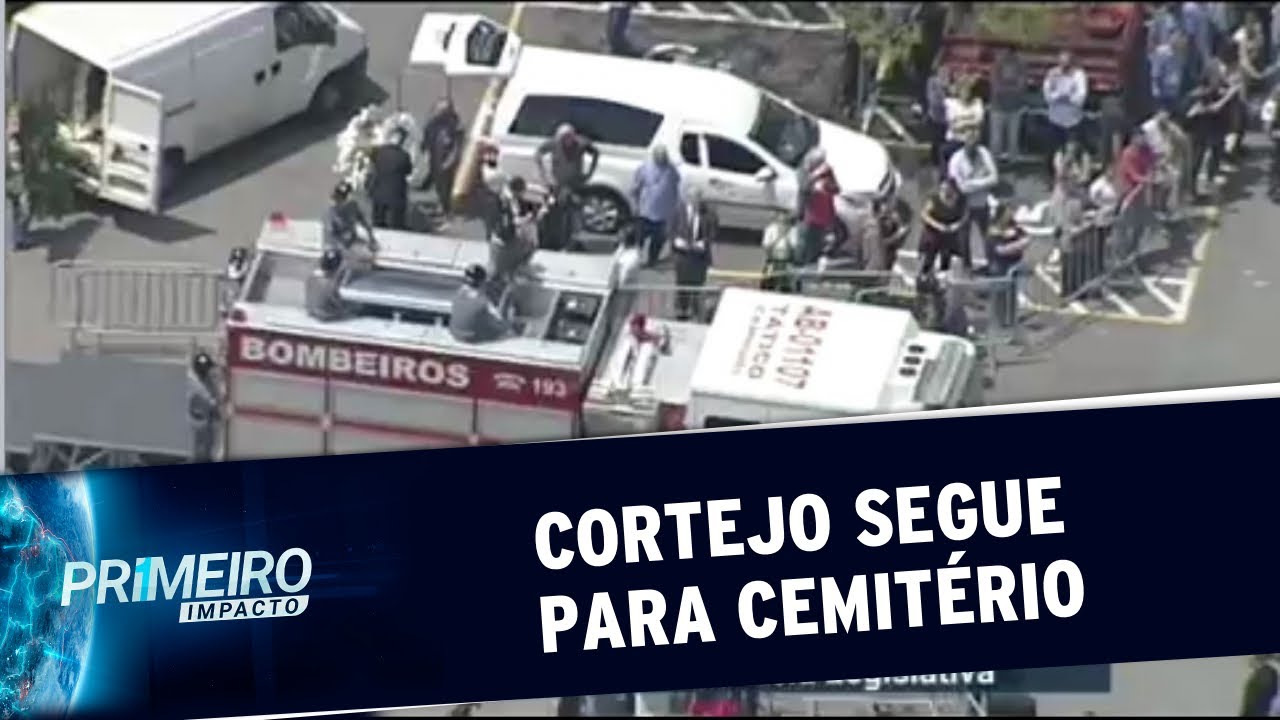 Carro dos Bombeiros e carreata de taxistas faz cortejo de Gugu | Primeiro Impacto (29/11/19)