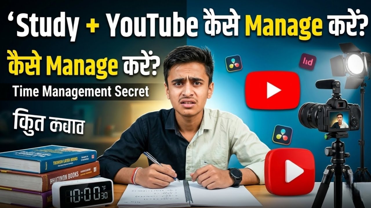 Study +YouTube कैसे Manage करे ? Time Management Secret  How To Create Videos ✅️ My Complete Routine