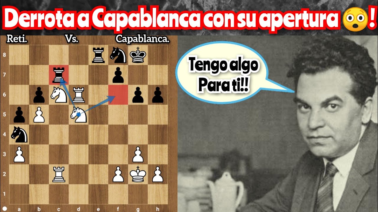 DERROTA A CAPABLANCA CON SU PROPIA APERTURA😲!! Reti vs. Capablanca (Nueva York 1924).