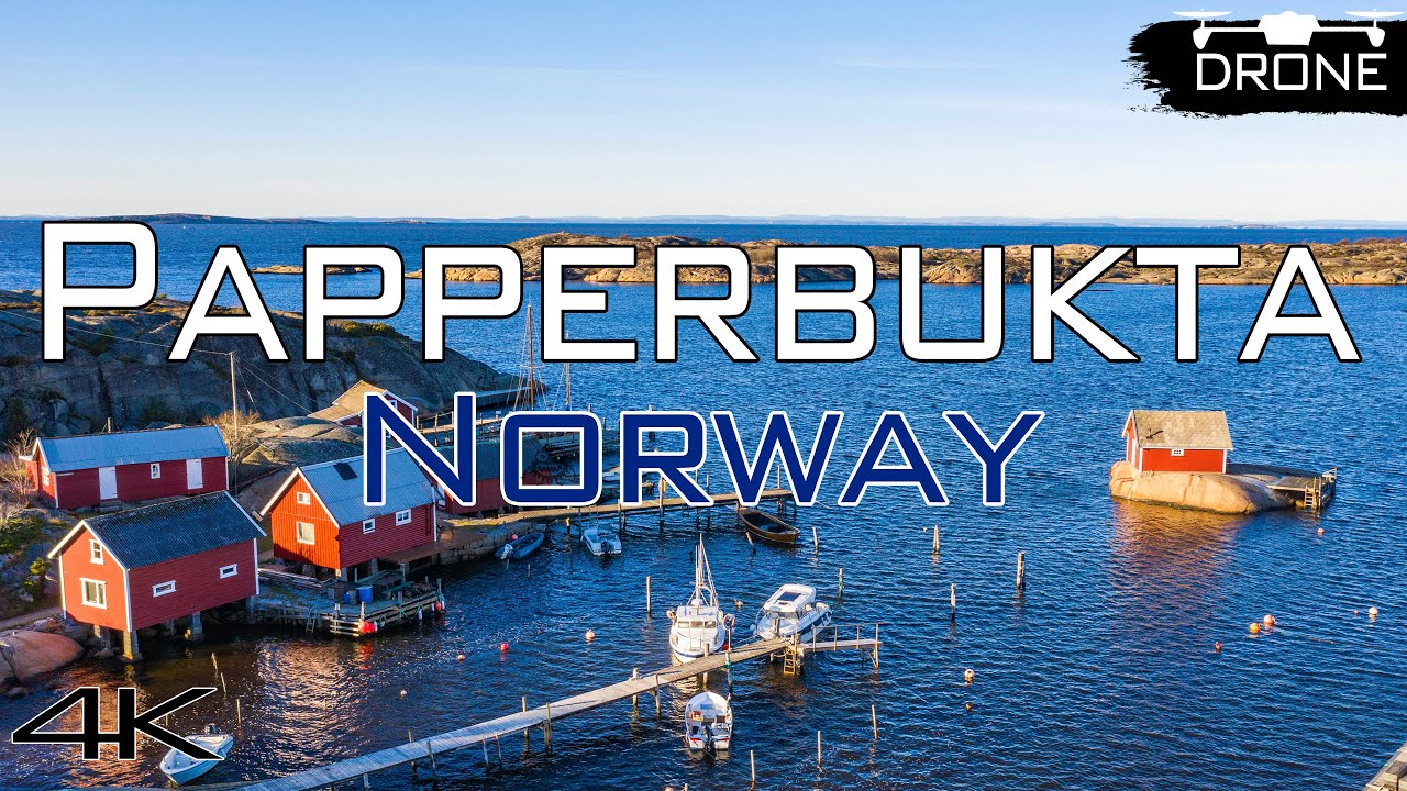Полет над бухтой Papperbukta (Hvaler) Норвегия, Квадрокоптер 4К