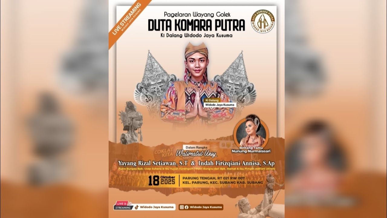 LIVE - WAYANG GOLEK DUTA KOMARA PUTRA II WIDODO JAYA KUSUMA (Lakon : Bambang Suntiraga)