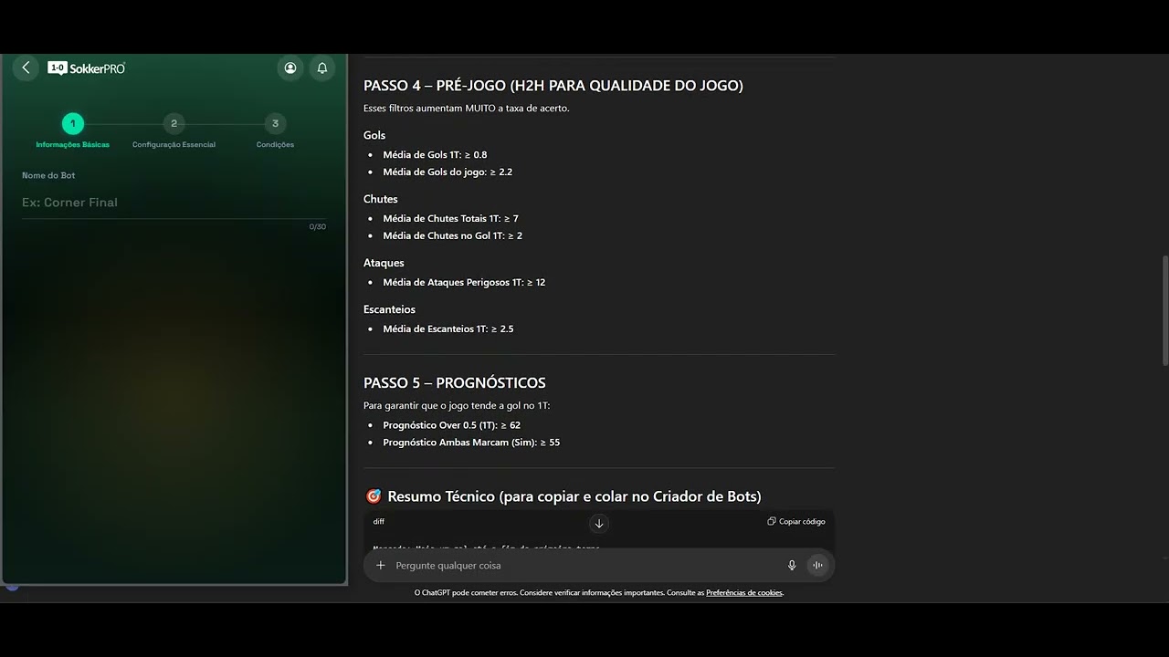 Como Criar um BOT na SokkerPRO usando o ChatGPT