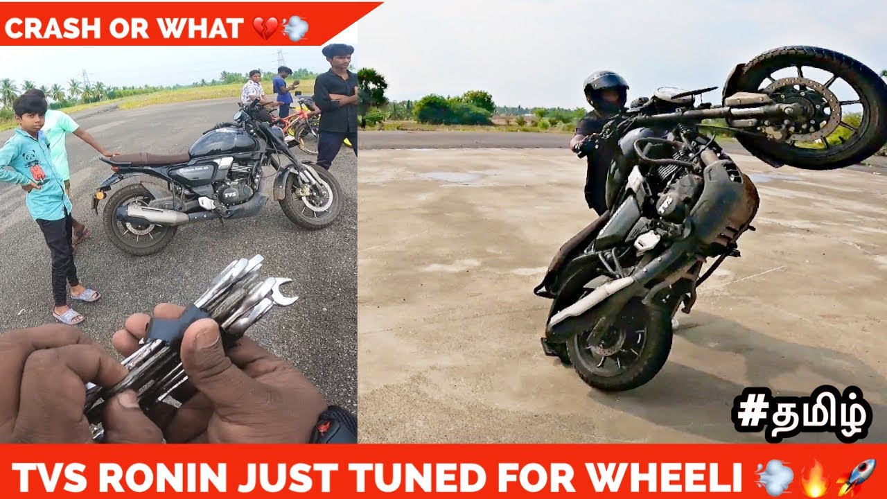 TVS RONIN WHEELIE FAIL 😭💔 | HOW TO DO WHEELIE IN ANY BIKE 💜✅ IF UR INTERESTED JOIN US ❤️🚀