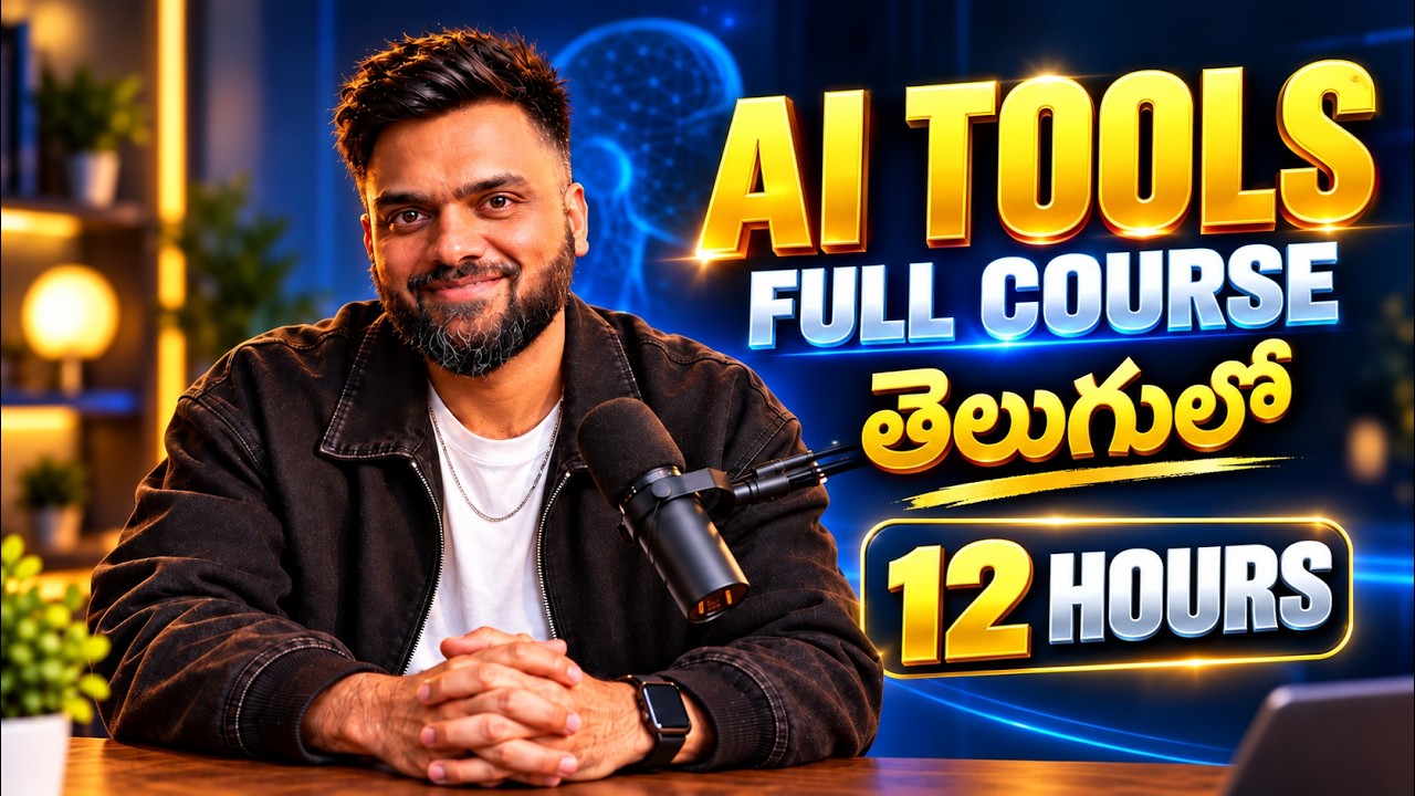 AI Tools Full Course in Telugu 2026 | ChatGPT, Gemini, Claude, Images, Videos & Audio | 12 Hours