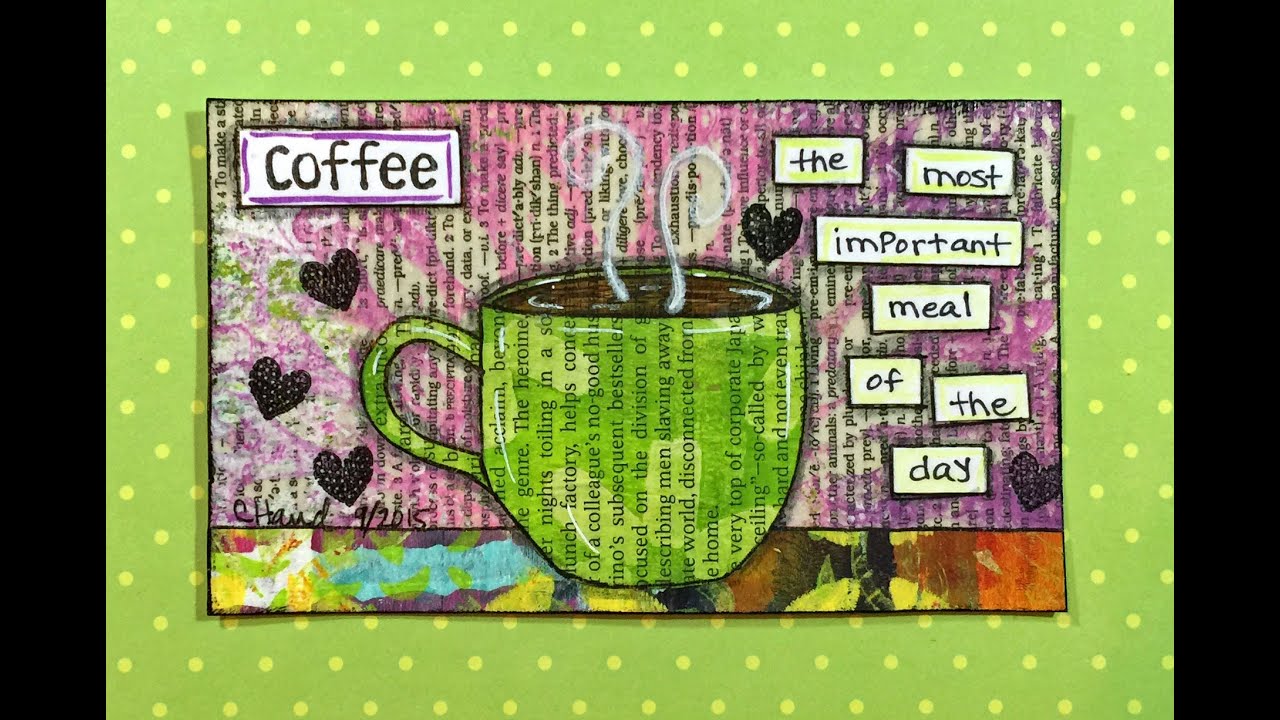 Mixed Media Index Card ICAD - Coffee