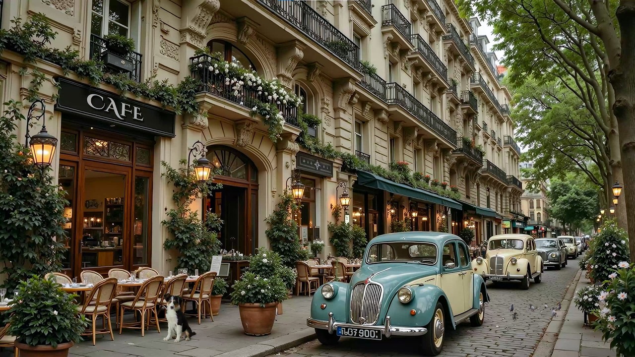 Vintage Paris Café Jazz Music ☕ Spring Outdoor Bossa Nova & Smooth Jazz for a Peaceful Day