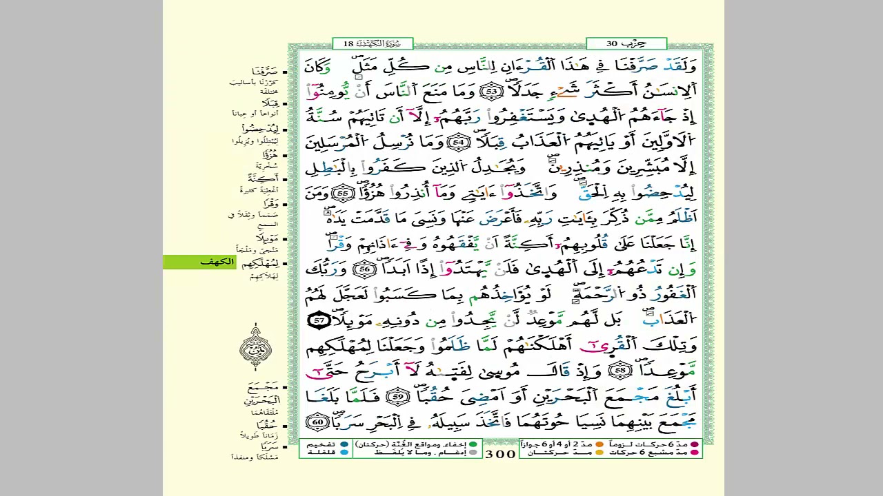 الثمن 7 من الحزب 30  مكرر 7 مرات من المصحف المصور برواية ورش عن نافع للقارئ الشيخ العيون الكوشي