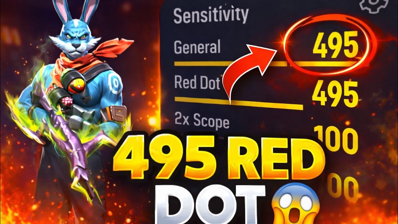 Free Fire MAX 495 Red Dot Sensitivity 2026 🔥 100% Headshot No Recoil
