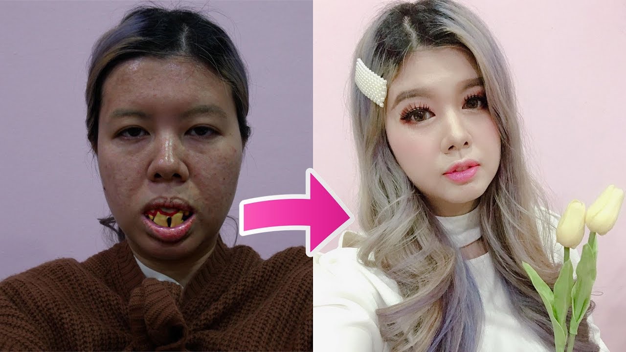 Viral asian MAKEUP TRANSFORMATION tutorial l The power of makeup EP1 | puinuii makeup