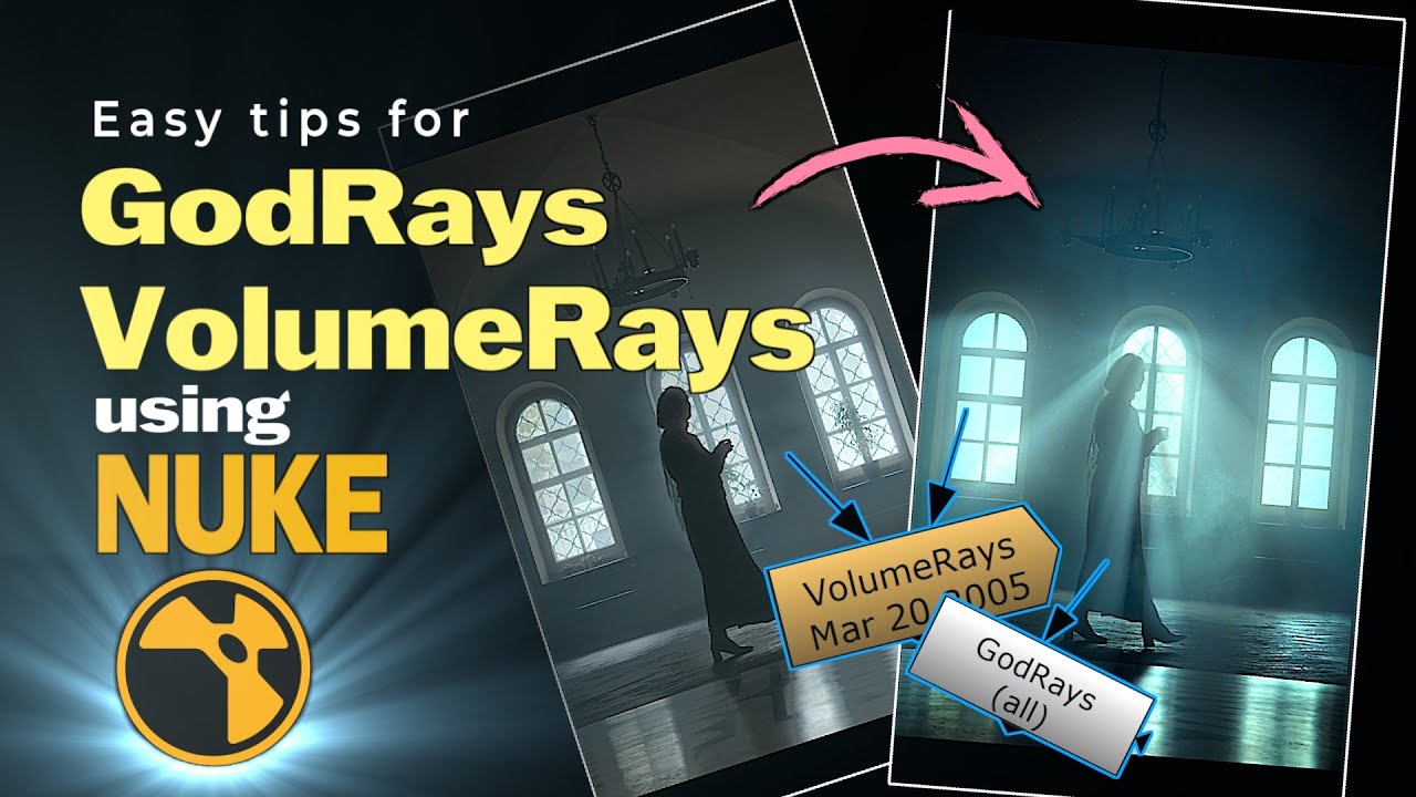 How to create realistic Volume rays/God rays in Nuke!!