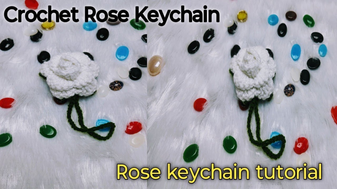 Crochet Rose Keychain Tutorial | आसान क्रोशे गुलाब कीचेन | Beginners के लिए 