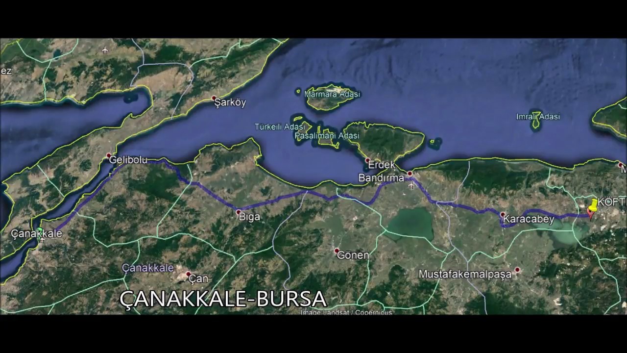 ÇANAKALE, LAPSEKİ, BİGA, BANDIRMA, KARACABEY, BURSA  HD