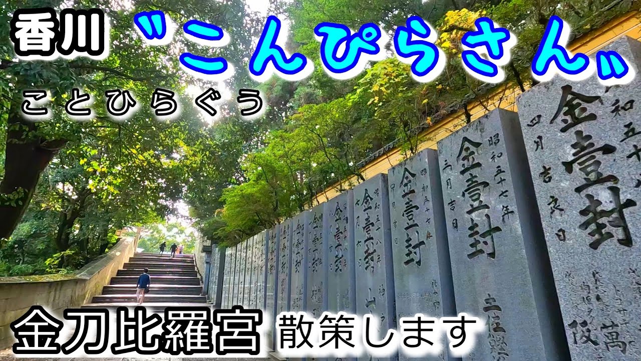 785段の階段、こんぴらさんを歩く！金刀比羅宮散策します。香川定番のうどんも美味しいです。