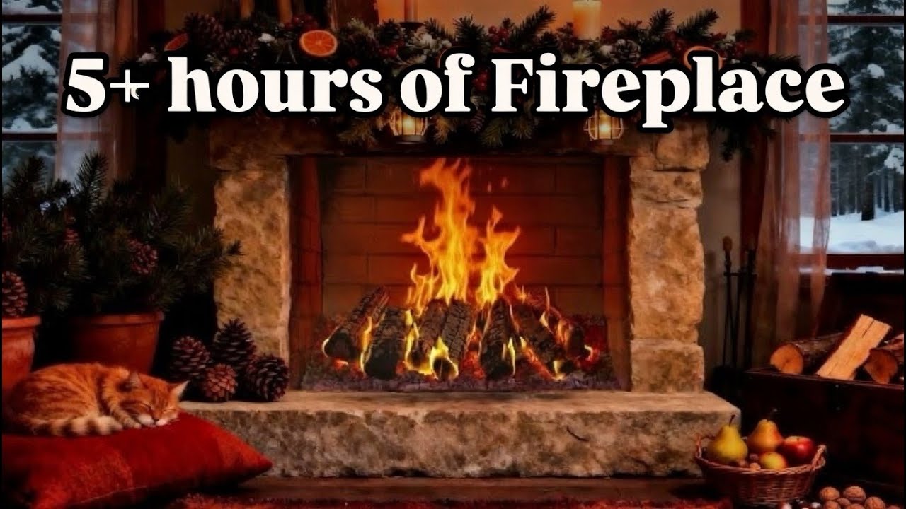 🔥 Cozy Fireplace 5+ Hours - Crackling Fire Sounds for Sleeping, Relaxation & Stress 🔥
