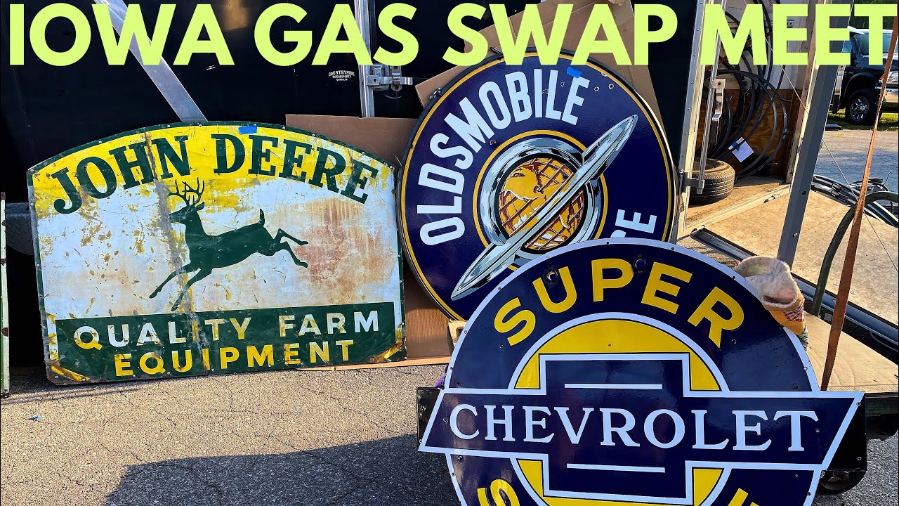 2023 IOWA GAS EVENT- GAS STATION SIGNS , OLD ADVERTISING, OIL CANS, ANTIQUE GAS PUMPS