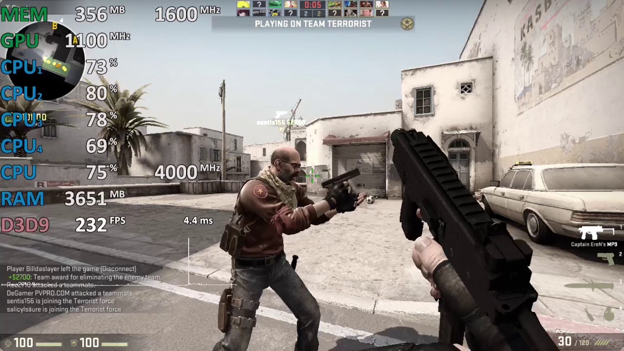Ryzen 3 2200G Review CS:GO 4.0Ghz Benchmark Test