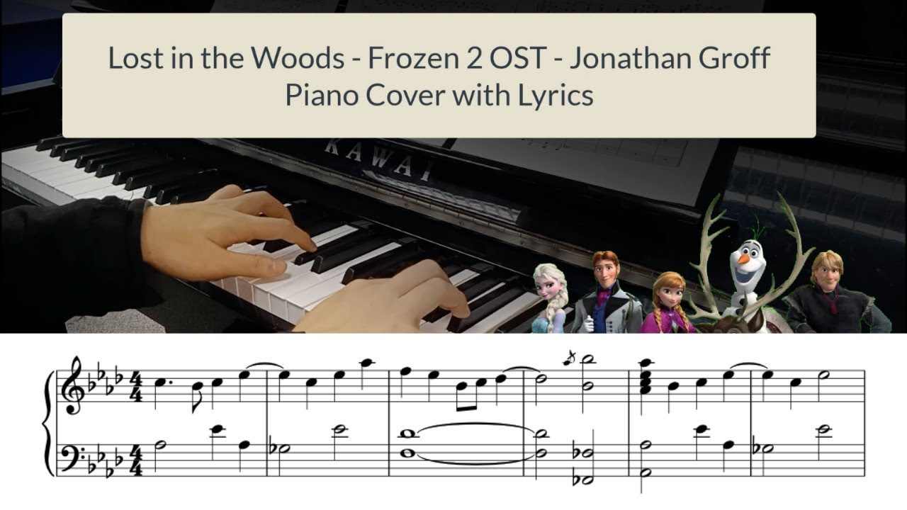 Lost in the Woods - Frozen 2 OST - Piano Sheet Music Cover + Lyrics