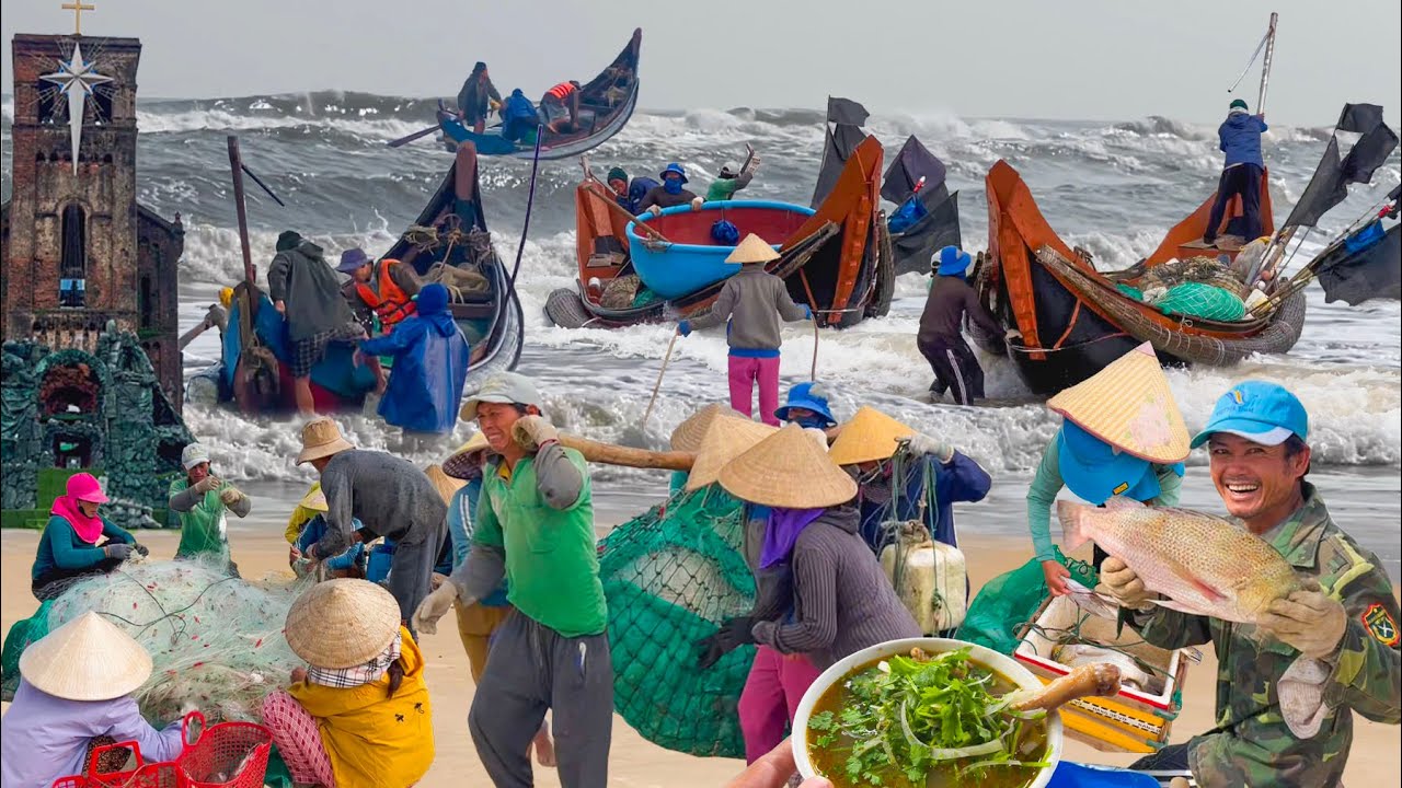 Ngư Dân Quảng Trị Trúng Đậm Cá Xạo Cá Chai║Chợ Cam Lộ Vui Vẻ Ngon Quá Món Cháo Bột