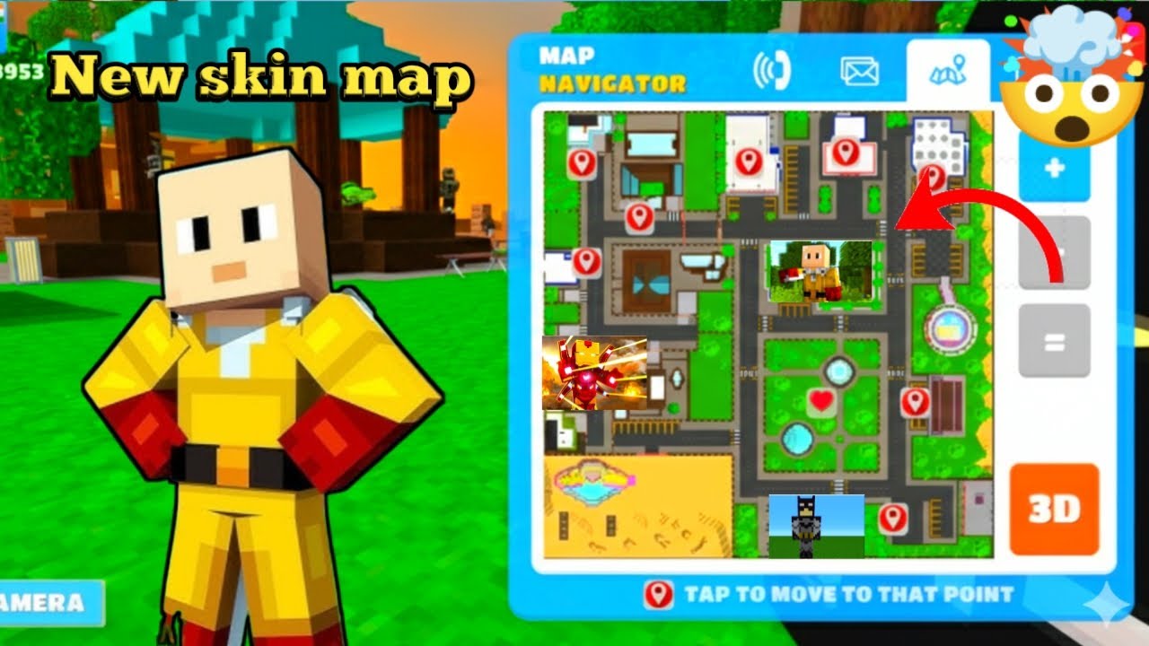 Map in shop new skin mod saitama new update school party Craft game