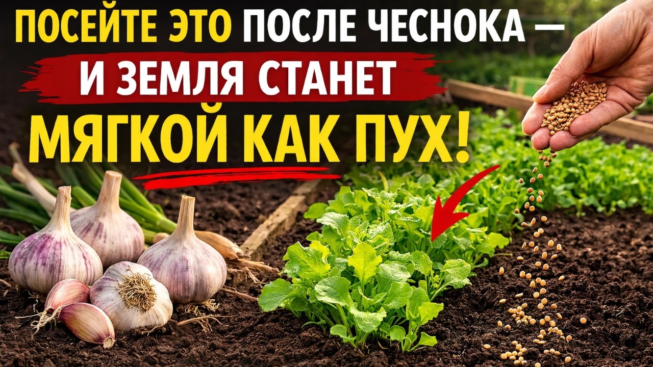 Никогда не оставляйте грядку после чеснока пустой! Посейте это — и земля станет мягкой как пух