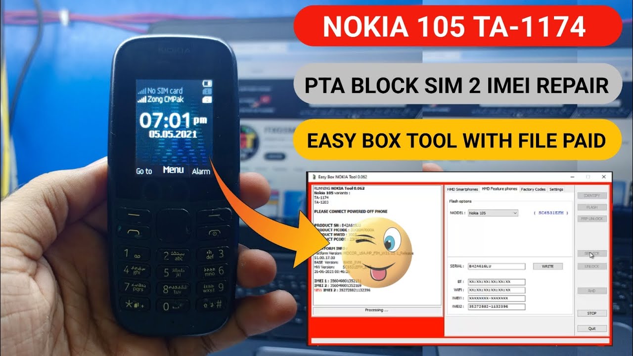Nokia 105 TA-1174 PTA Block Imei Repair ✅ Only SIM 2 #TA-1174ImeiRepair #FixGSM-Tech 